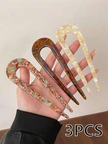5pcs/Set Women's U-Shaped Hair Clips, High-End New Chinese Style Bun Accessories, Retro Daily Hair Decorations, U-Shaped Hair Clips, Hair Styling Tools,Travel,Birthday - Multicolor - View 12