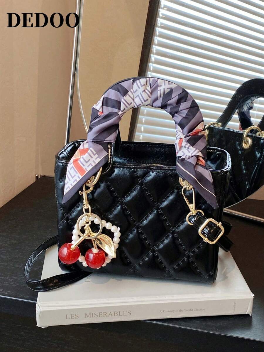 DEDOO 1件裝小眾高端大妃女款包 2026新款時尚輕奢熱銷，水鑽刺繡風格手提包、單肩包與斜挎包，適合春夏度假旅行、校園、日常通勤、聖誕禮物、派對、新娘包