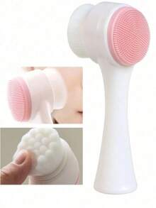 二合一柔软双面洁面刷，专为手动按摩设计，柔软刷毛，深层去角质，清洁毛孔，适合瑕疵肌肤，必备面部护理配件，夏季必备个人清洁工具，男女通用，便携式旅行清洁助手，家居生活 | 身体护理 | 个人清洁工具 | 清洁工具，可用作去角质刷和洗面刷，颜色随机（可能存在轻微色差，请以实物为准） - 多色 - 查看 8