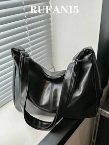 Bolso Cruzado Simple Casual De Color Sólido De Moda - Negro - Ver 1