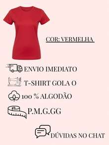 Women's Basic T-Shirt, Everyday Uniform, 100% Cotton, Comfortable - 紅色 - 查看 2