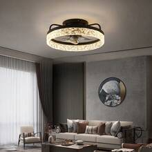 Ventilador de techo minimalista moderno Iceberg negro/blanco/dorado/café, ajustable con control remoto, adecuado para dormitorio, sala de estar, comedor, cocina, armario, estudio, sin interruptor incluido - Multicolor - Ver 2