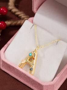 1pc Stylish And Simple Women's Necklace With 26 Letter Pendant (A-Z Capital Letters). Suitable For Everyday Wear, Unisex, And As A Gift For Friends. - Multicolor - View 6