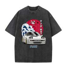 New Arrival Mens Clothes Tee Shirt Homme Anime  Drift AE86 Racing Car Takumi Fujiwara R34 Skyline GTR JDM Washed - màu đen - Xem 7
