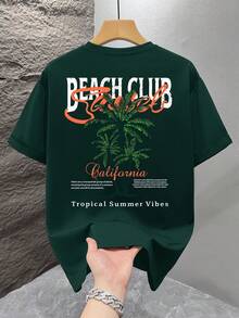 GRDR Men's Fashionable Printed Loose Short Sleeve T-Shirt | Exquisite Design | Summer Essential | Easy To Match | Showcase Your Style - Dark Green - View 4