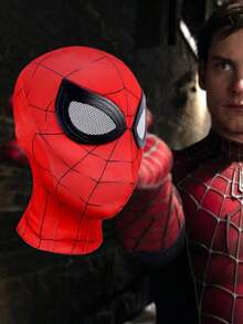 Spider-Man Cosplay Mask, Cute & Funny Adult Size In Stock, Miles Morales Mask - Red - View 3