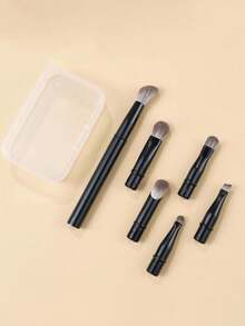6pcs Replaceable Eyeshadow Brush Set. Boxed Set Includes Eyeshadow Brush, Eyebrow Brush, Nose Highlighter Brush. These Makeup Brushes Are Detachable And Brush Heads Can Be Replaced. Includes Pocket Brush, Portable Contour Brush, Concealer Brush And Eyeshadow Brush. - Multicolor - View 5