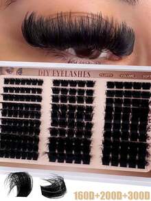60D+80D+100D/100D+120D+160D/160D+200D+300D 3D浓密睫毛簇 300/240/170根 俄罗斯睫毛嫁接套装 D型卷翘睫毛簇套装 10-18MM DIY睫毛嫁接，单根睫毛簇，多种款式，自然妆效，可重复使用，纤细柔软 DIY睫毛嫁接，睫毛簇，单根睫毛，假睫毛 - D - 查看 9