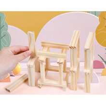 Bộ 200/100/50/30 khối gỗ tự nhiên, gỗ nguyên khối chưa hoàn thiện, các mảnh gỗ nhỏ để tự làm đồ thủ công, vật liệu trang trí mô hình kiến trúc thu nhỏ, bán sỉ khối gỗ thô cho xây dựng thủ công, vật liệu trang trí mô hình kiến trúc thu nhỏ. - khối gỗ đặc - View 1