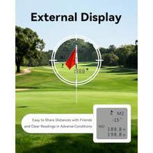 Golf Rangefinder with Slope 1200 Yards Laser Range Finder Golfing with External Screen Flag Pole Locking Vibration 6X Magnification Golf Accessories for Men - Blanco - Ver 3