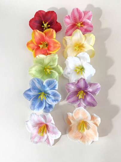 1/10pcs Set Faux Flower Hair Clips, Elegant & Sweet Hair Accessories For Teenage Girls, Spring/Summer Beach Holiday