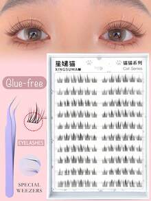 180/90 Cluster Lash, Glue-Free, Waterproof, Single Lash C 0.07 Natural Look DIY Eyelash Extension, Natural Cluster Cosplay Lashes, 10 Rows Wear, Glue-Free Lashes, Natural Fluffy False Lash Cluster For Women, Party, Club, Makeup Tools, Eyelashes, Eyelash Cluster, Travel, Eyelash Cluster Set, Cartoon Lashes, Cluster, Eyelash Cluster - 黑色 - 查看 12