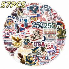 57 adesivos comemorativos do 250º aniversário dos Estados Unidos (1776-2026) - Adesivo retrô americano patriótico em vinil para garrafa de água, para-choque, carro e laptop. - Violeta vermelha - Ver 9