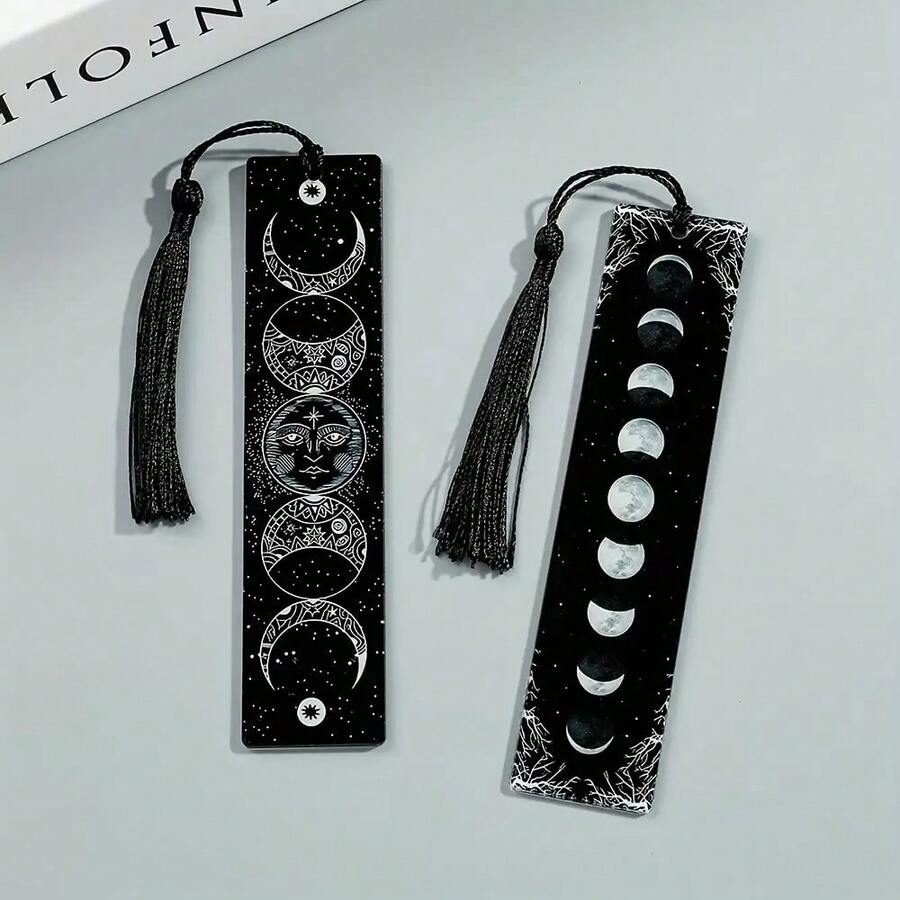2D Symmetrical Black & White Acrylic Bookmark, Suitable As Reading Gift For Female Friends, Birthday, Graduation, Mother's Day And Daughter - A - View 1