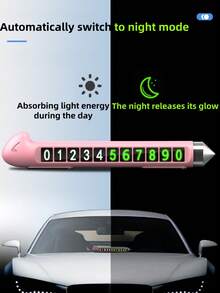 1pc Car Temporary Parking Sign With Flashlight, High Temperature Resistant, Alloy Tip, 2-In-1 Emergency Escape Tool Including Window Breaker And Seatbelt Cutter, Suitable For Temporary Parking And Other Emergency Situations - A - View 3