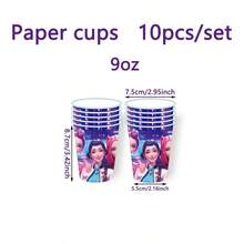 Mattel KPOP Demon Slayer 9pcs Party Tableware Set, 9/7 Inch Plates, 9oz Cups, Birthday Banner, Tablecloth, Napkins, Birthday, Graduation, Summer Party Disposable Anime Party Supplies - Multicolor - View 10