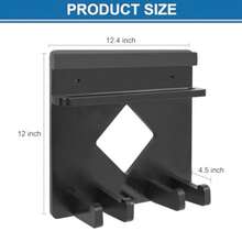 Ping Pong Paddle Holder Wall Mount Hold 8 Paddles Ping Pong Rack Dart Holder 2-in-1 100% Solid Wood Table Tennis Organizer Black - Negro - Ver 6