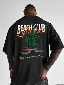 Áo thun nam tay ngắn dáng rộng in họa tiết thời trang GRDR | Thiết kế tinh tế | Áo không thể thiếu cho mùa hè | Dễ phối đồ | Thể hiện phong cách của bạn - màu đen - Xem 2