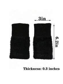 2 pares/1 par de luvas femininas quentes sem dedos, aquecedores de pulso de malha de cor sólida, versáteis para escritório, escola, escrita, outono/inverno - multicolorido - Ver 3