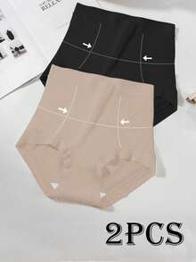 2 piezas de bragas moldeadoras sin costuras de cintura alta para control del abdomen, ropa interior para mujer - Multicolor - Ver 6