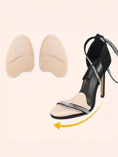 2pcs Invisible Silicone Massage Bead Cushion Pads, Washable Anti-Friction Anti-Slip Forefoot Protector For High Heels & Shoes
