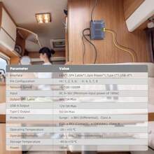 QUIDDITY Star Link V2 PoE Inyector Adaptador PoE Gigabit 5 en 1 de 180 W Compatible con Star Link Gen2 POES DC 9-36V/3A con Salida de alimentación USB y Tipo C - como en la foto - Ver 5