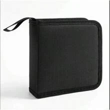 1Pc 40Tabletas CD DVD Discos Bolsos de Oxford Estuche de Almacenamiento Estuche CD/DVD Estuche CD Almacenamiento Organizador de DVD Estuche Porta Folletos de DVD 5BST - Negro - Ver 12