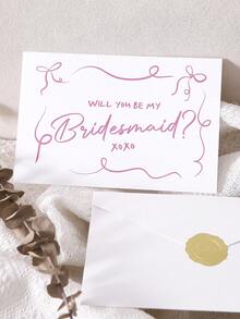 你愿意做我的伴娘吗？伴娘邀请卡，伴娘请柬，简约伴娘卡片，送给闺蜜的简约卡片，简约优雅 - 多色 - 查看 6