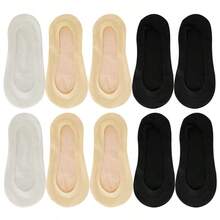 1/5/10 Pairs Women's Silicone Non-Slip Invisible Boat Socks, Ultra-Thin Seamless Shallow Mouth Boat Socks, Ice Silk Boat Socks For Summer - Multicolor - View 9