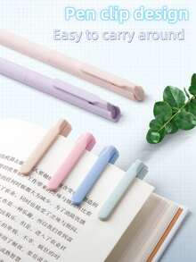 6pcs/Box Colorful Ballpoint Pens In Muted Tones, High-Quality Quick-Drying Retractable Pens For Journaling, Suitable For School And Office Use, Back To School Season - Sets - View 9