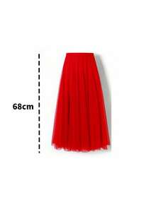 1 件女式高腰长裙,95 厘米长,可选浅蓝色、粉色、深绿色、蓝灰色、黑色、白色、红色,蓬松芭蕾舞短裙款式,4 层网眼 + 1 衬里,无骨,适合派对、舞台、节日、夏季角色扮演服装 - 多色 - 查看 28