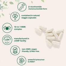 Micro*Ingredient*S NMN Complex 1,000mg Per Serving,10-1 Complex, Zero Filler Pure NMN 500mg With Vitamin C,Resveratrol,CoQ10.TMG,Quercetin,& Glutathione | NAD+Supplement Precursor - 120 viên nang - Xem 3