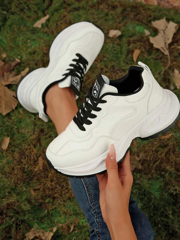 女式厚底运动鞋，2025年新品，秋季厚底休闲舒适运动鞋