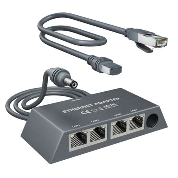 Starlink - Adaptador Ethernet de 4 puertos para Gen 3 y Mini con cable Ethernet de 1.6 pies adaptador de red con cable de 1 Gbps con 4 puertos RJ45 para conexión por cable Internet estable