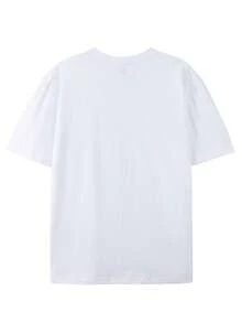 Disneyland Street Life Men's Casual Loose Valentine's Day Love Cartoon Print Short Sleeve T-Shirt ,100% Cotton Material, Men's Summer Shirt,  Pin-Up Aesthetic  Diamond-Encrusted Logo Graphic  T-Shirt, Suitable For Adults' Wear, Casual And Fashionable, Versatile For All Occasions, Urban Style, Suitable For Costume At Carnivals And Valentines Day, And Also A Choice For Daily Casual Wear.Vintage T Shirts,Camisetas Para Hombre,Graphic T Shirts - White - View 4