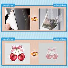 62张樱桃贴纸 - 高品质精美贴纸，可用于装饰笔记本电脑、水瓶、手机、日记本、剪贴簿、保险杠、滑板、行李箱，也可用于节日装饰、剪贴簿用品、文具、趣味贴纸和Kindle。 - D-紅色 - 查看 5