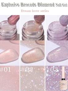 MISS SHAKA 10ml New Arrival Pink-Purple Glitter Nail Polish, 2026 Transparent Sparkling Whitening Nail Art Supplies, Valentine's Day - Multicolor - View 15