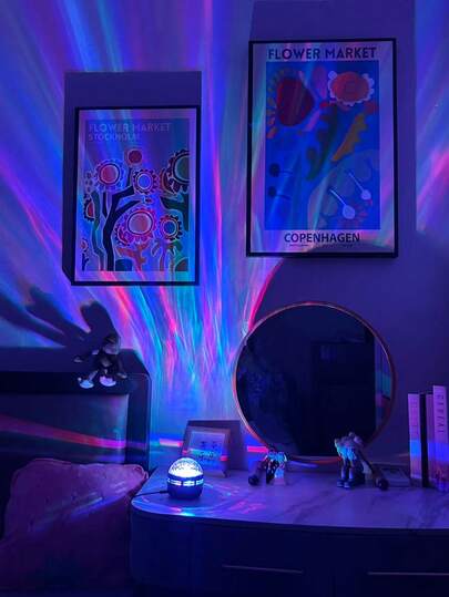 1 قطعة مصباح ليلي إسقاطي - ضوء أورورا القطبية مع جهاز تحكم عن بعد متعدد الألوان، يعمل بالطاقة عبر USB، تغيير لون الإضاءة، مثالي لديكور غرفة النوم، هدية فريدة لعيد الميلاد وعيد الحب والمناسبات الخاصة