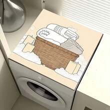 1pc Washing Machine Dryer Mat With Laundry Blueprint Print, Non-Slip Absorbent Rubber Drying Pad, Quick Dry Kitchen Counter Mat, Household Essential - Laundry Basket - View 14