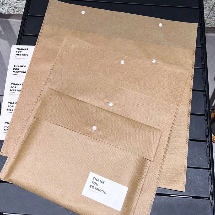 10件套，5个大号和5个小号无纺布纽扣封口收纳袋，防尘文件及杂物礼品整理袋，不含贴纸 - 套裝 - 查看 1