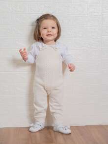 Baby Boy Girl Autumn/Winter Casual Knit Romper - 白色 - 查看 1