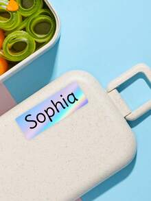 1-300张定制全息姓名贴纸，个性化返校标签，可定制文字，适用于铅笔、笔记本、背包、午餐盒、水瓶、桌面收纳盒、学习用品等，适合青少年、高中生、大学新生、大学毕业生、教师、教授、家长、同事等，独特的闪亮文具标签，适用于教室、宿舍、办公室、家庭、夏令营和日常收纳。 - 姓名貼3 - 查看 3