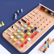 Juguetes educativos de madera certificados CPC CE EN71, juguetes de entrenamiento de pensamiento lógico para bebés, juego de bloques de construcción de ajedrez de madera - Multicolor - Ver 5