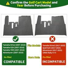 Golf Cart Floor Liner Mat 8mm Thick Rubber Full Coverage Only Fit for 2007-2016  Drive Gen1 G29 YDR Adventurer Carts Diamond Deluxe Non-Slip Front Feet Mat Replacement - Black Trim - Ribete negro - Ver 4