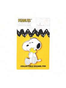 Peanuts 1枚史努比官方授权锌合金珐琅徽章，男女通用，防锈金属胸针，动漫背包徽章，夹克翻领别针，收藏纪念品 - 白色 - 查看 9