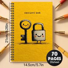 1本带锁密码本 - 螺旋装订密码管理手册，适用于家庭、办公室和旅行，可作为登录名/密码/电话/地址簿使用，带锁封面设计，个人笔记本 - A5 - 查看 6