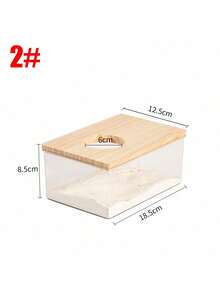 亚克力浴室，透明主体，木质顶盖，圆形入口，防漏设计，可爱老鼠入口，卡通老鼠头入口，萌趣设计让老鼠爱上洗澡 - 彩色 - 查看 11