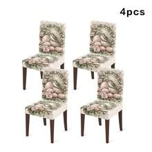 1/2/4/6/30pcs Dining Chair Covers, Spring Floral & Bird Egg Pattern Design, Elegant Rattan Flower Decor, Suitable For Festive Decoration, Enhancing Dining Ambiance, Fits Various Home Styles, Removable & Washable Chair Slipcovers - Multicolor - View 9