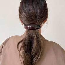 1pc Elegant Metal Korean Hair Clip, Stylish Barrette For Daily Use, Perfect Holiday Gift & School Hair Accessory - 棕色 - 查看 2