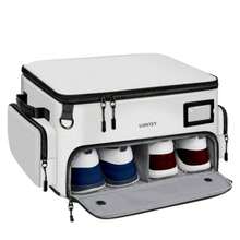 Golf Trunk Organizer Waterproof Car Golf Locker with Separate Ventilated Compartment for 2 Pair Shoes Golf Storage for Balls Tees Cap Clothes Gloves Accessories Gifts for Men Women - Blanco - Ver 1